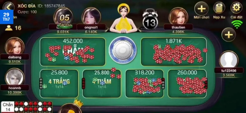 Trong game xóc dĩa livestream xuất hiện nhiều kết quả khác nhau